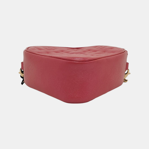 HEART ON CHAIN Lambskin Red