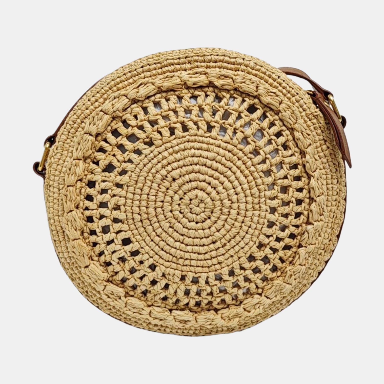 Straw Shoulder Bag Brown