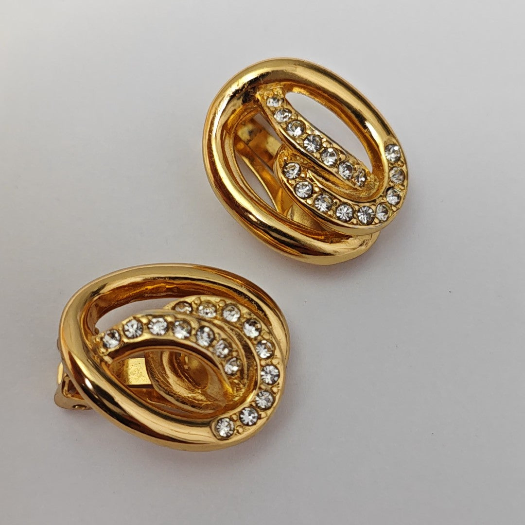 Metal Gold Clip On Earrings