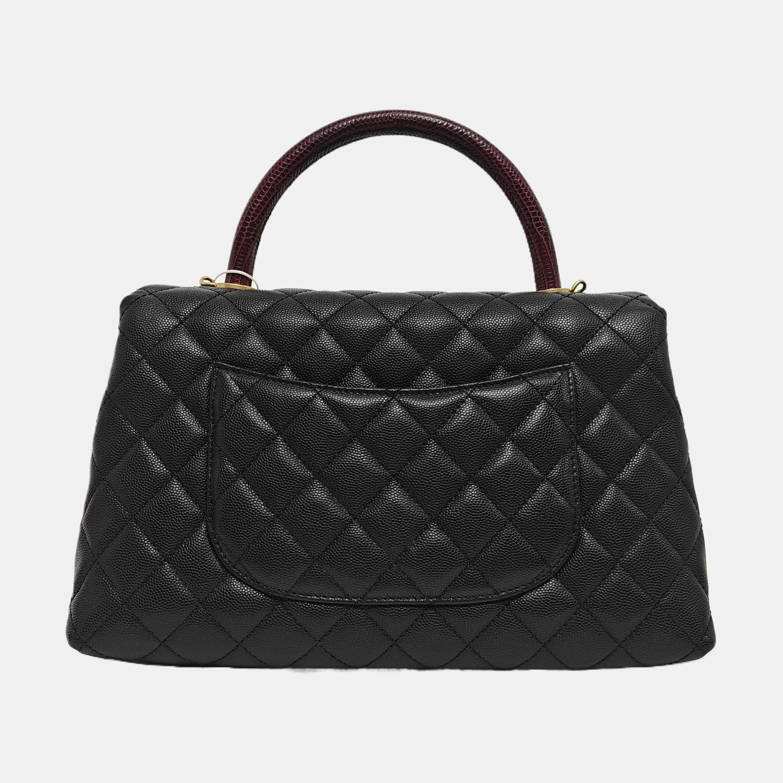 COCO HANDLE Medium Quilted Grained Calfskin Black