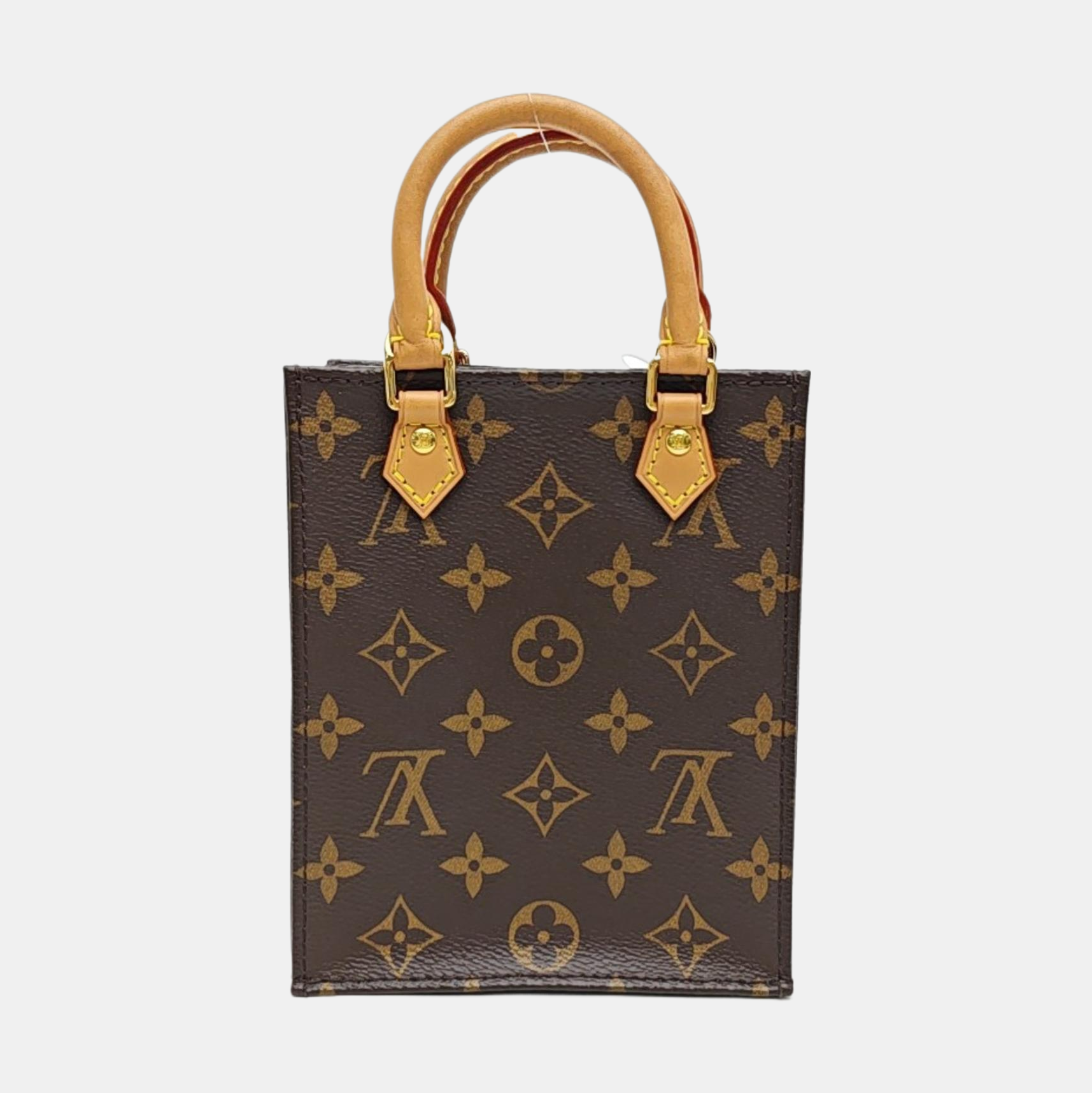 SAC PLAT Mini Monogram Coated Canvas Brown