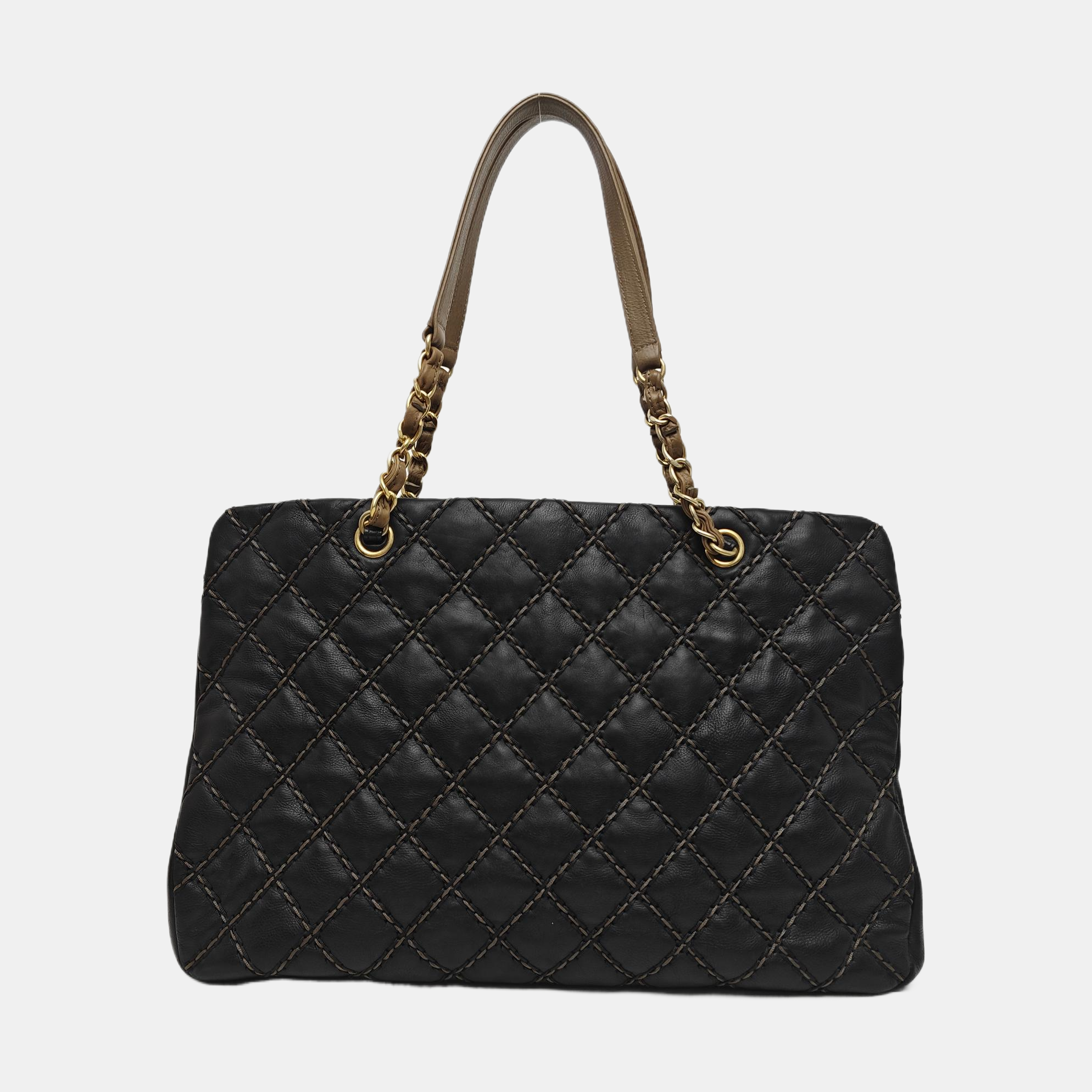 Quilted Calfskin Tote Bag Black