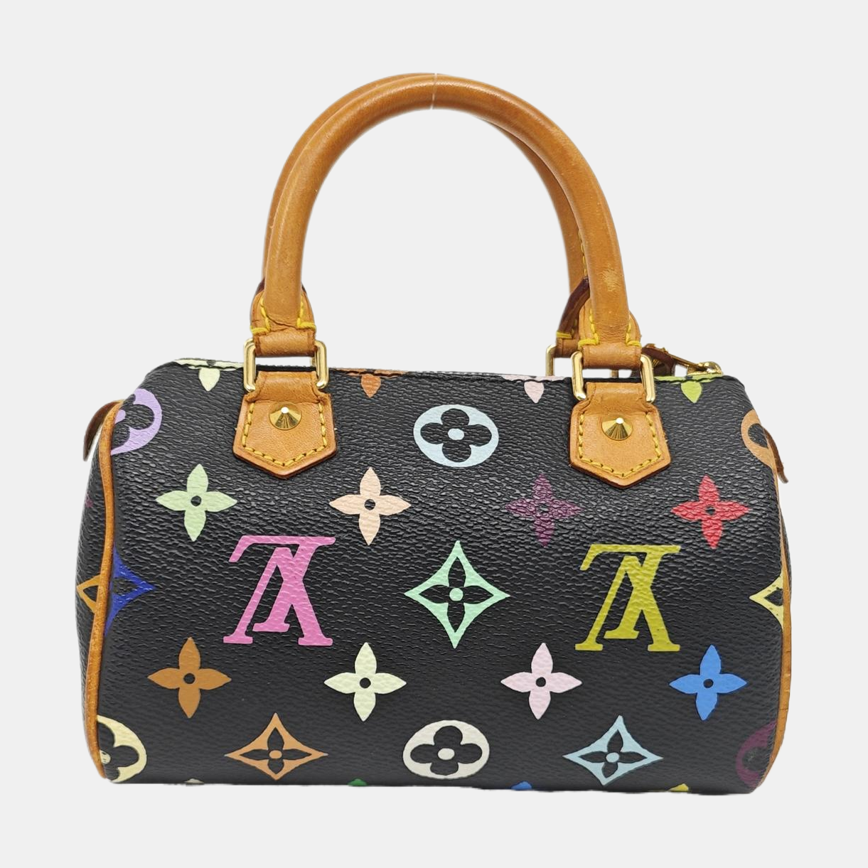LV × TM SPEEDY Nano Lona Monogram Revestida Negra