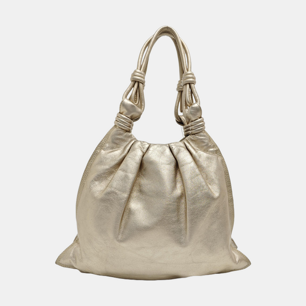 Lambskin Top Handle Bag Beige