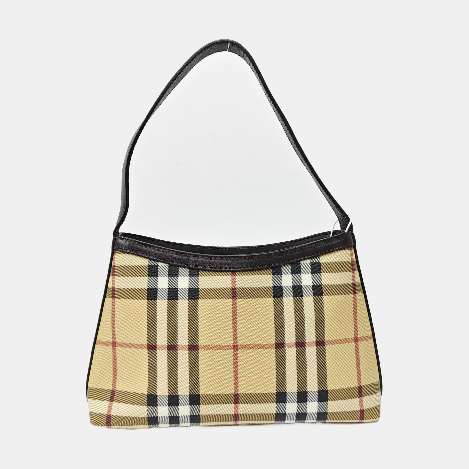Coated Canvas Top Handle Bag Beige