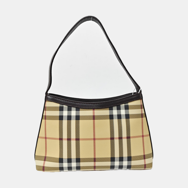 Coated Canvas Top Handle Bag Beige
