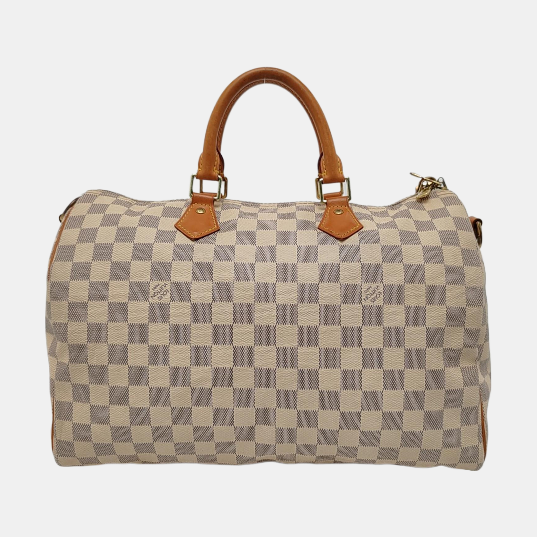 Authenticated pre-owned  SPEEDY MM Coated Canvas White - Top Handle Bag at Looply