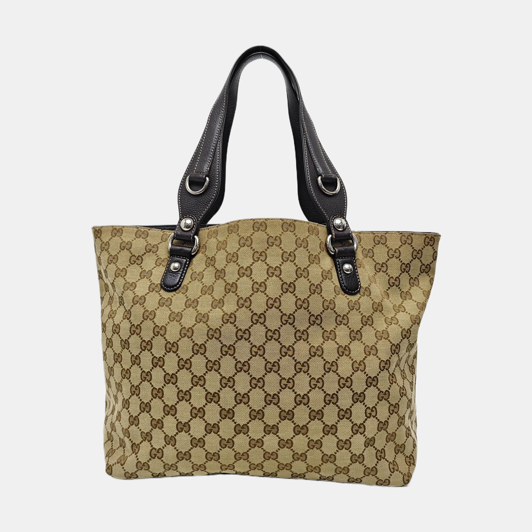 Monogram Canvas Tote Bag Beige