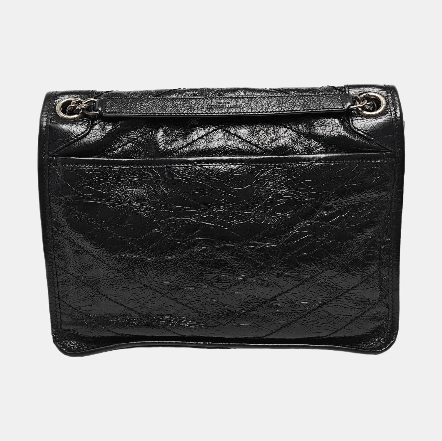 NIKI Medium Chevron Calfskin Black