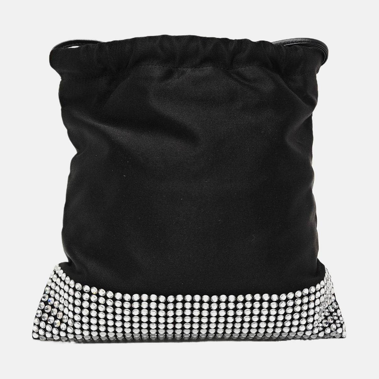 Silk Satin Shoulder Bag Black