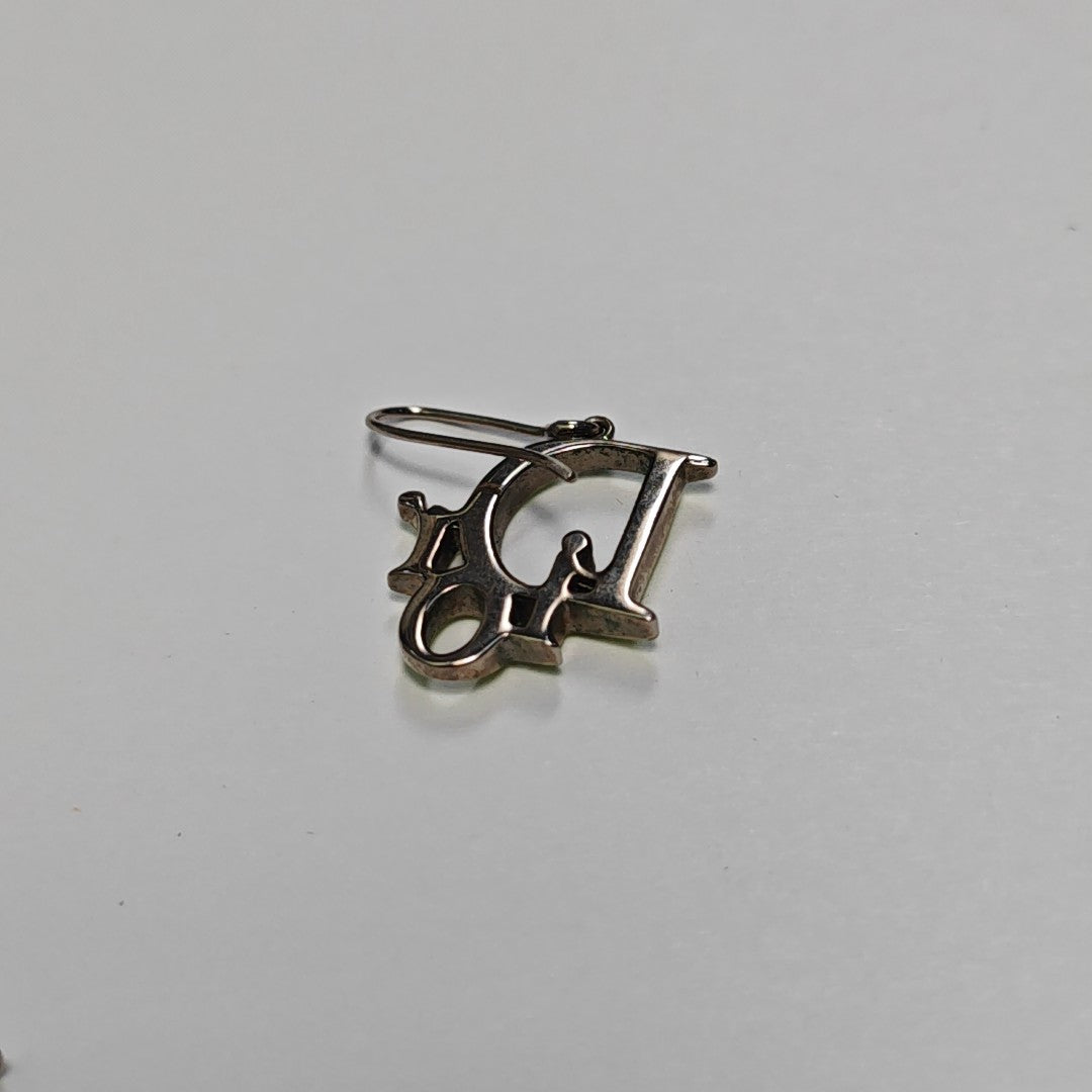Dior Oblique Metal Green Stud Earrings