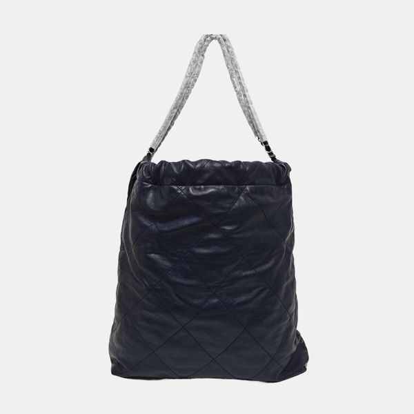 CHANEL 22 Large Quilted Calfskin Blue