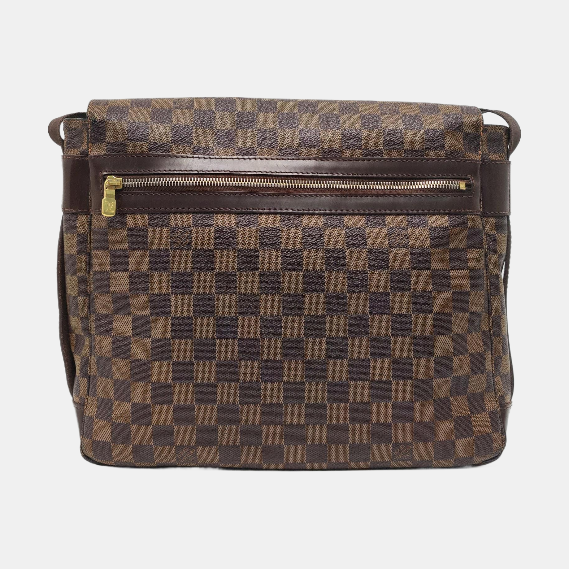 BASTILLE Damier Ebene Coated Canvas Brown