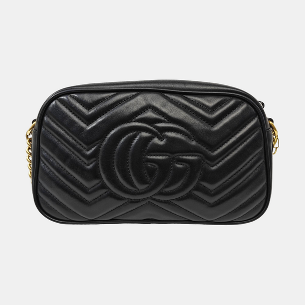 GG Marmont Small Quilted Calfskin Black