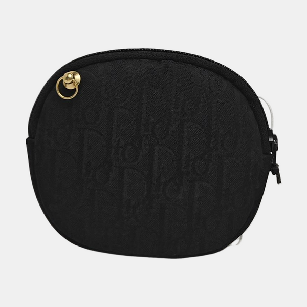 Oblique Fabric Clutch Black