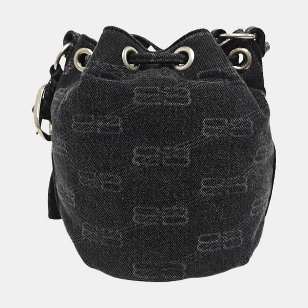 Fabric Bucket Bag Gray