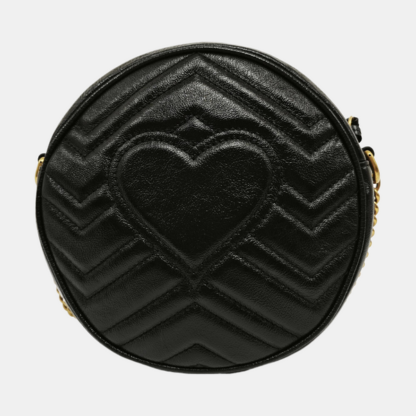 Authenticated pre-owned  GG Marmont Mini Quilted Calfskin Black - Shoulder Bag at Looply