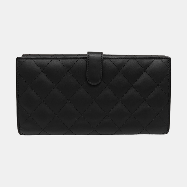 CAMBON Medium Quilted Calfskin Black Wallet