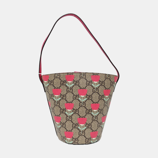 Children’s GG Bucket Monogram Coated Canvas Beige