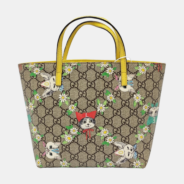 Coated Canvas Tote Bag Beige