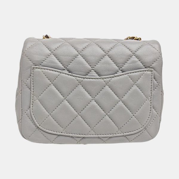 CLASSIC FLAP Mini Quilted Lambskin Gray