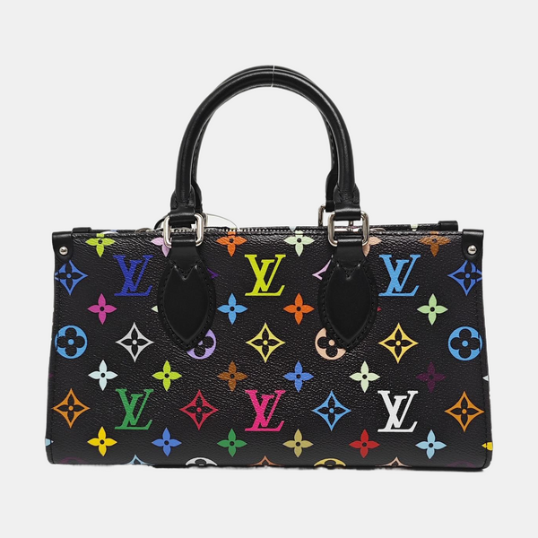 LV × TM ONTHEGO EAST WEST Chain Monogram Coated Canvas Black