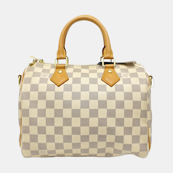 SPEEDY 25 Damier Azur Coated Canvas White