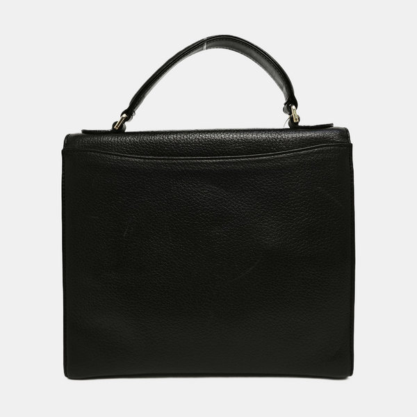 Calfskin Top Handle Bag Black