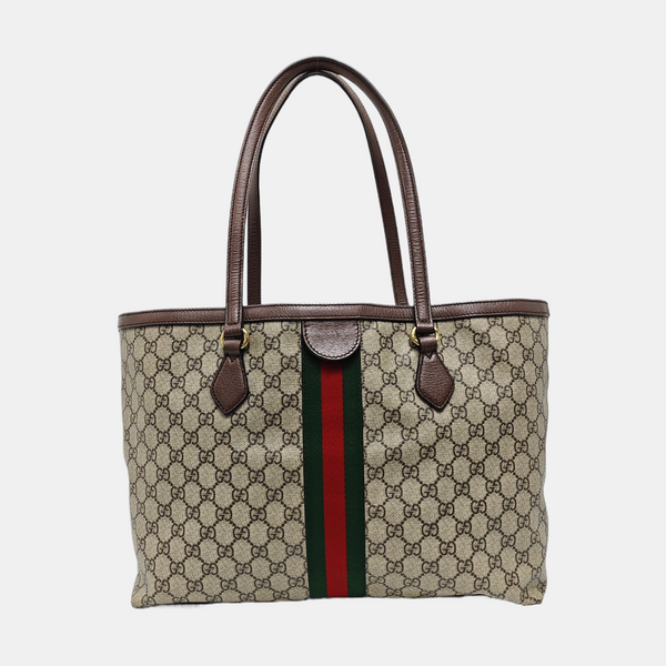 Ophidia Medium Monogram Coated Canvas Beige
