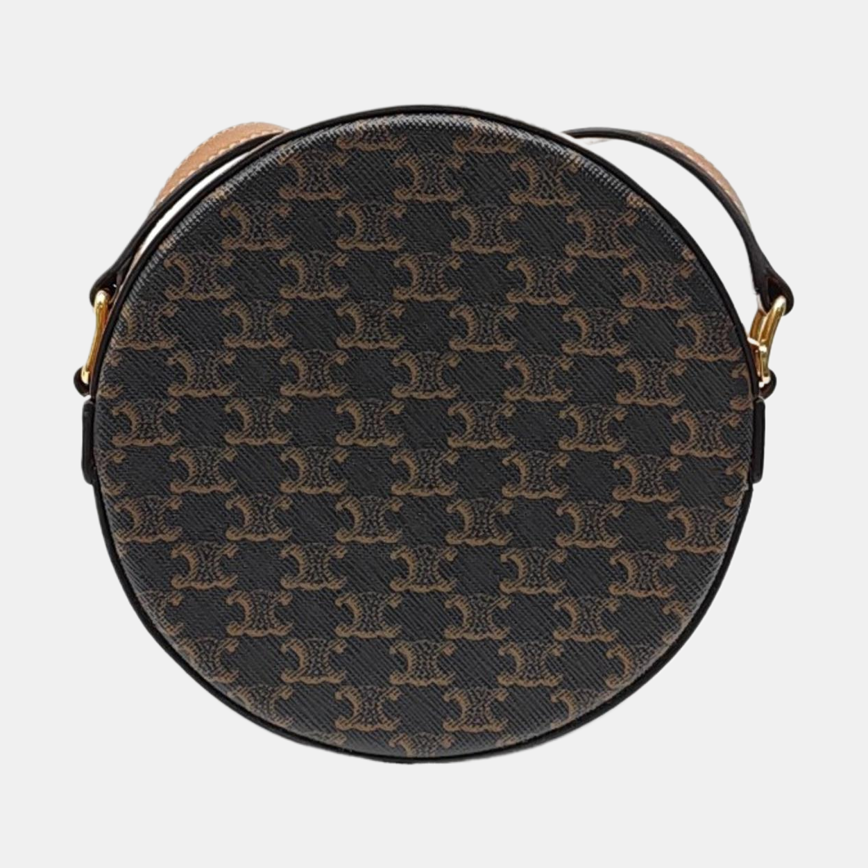 Coated Canvas Shoulder Bag Brown