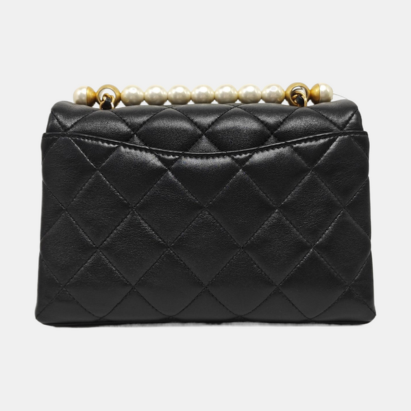 Quilted Lambskin Shoulder Bag Mini Black