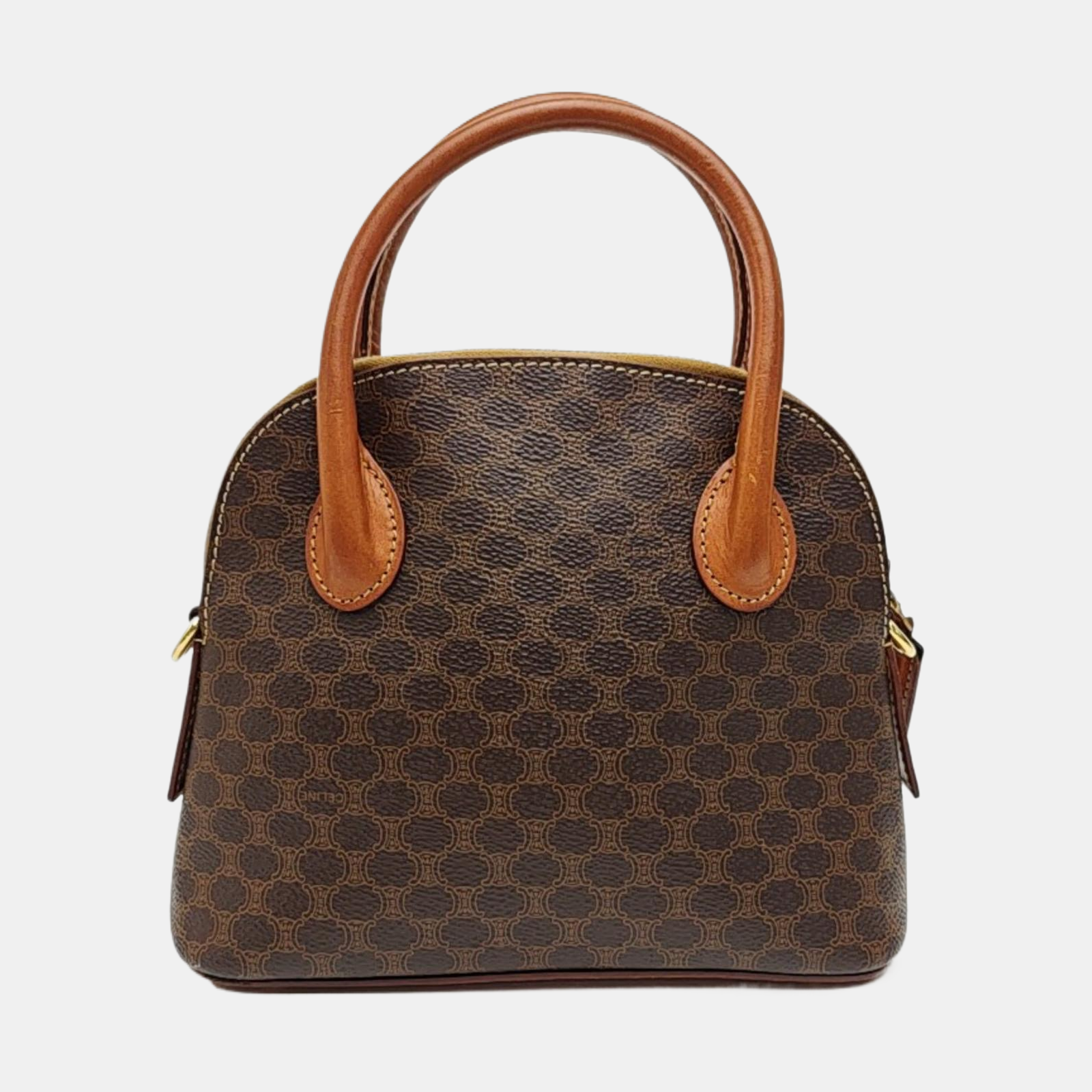 Coated Canvas Shoulder Bag Brown