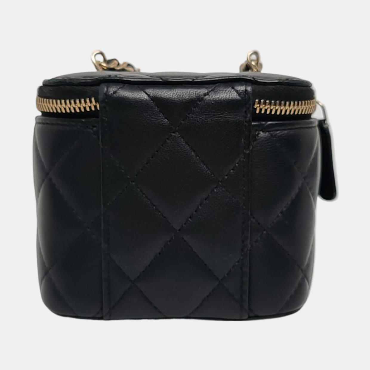 VANITY CASE Mini Quilted Lambskin Black