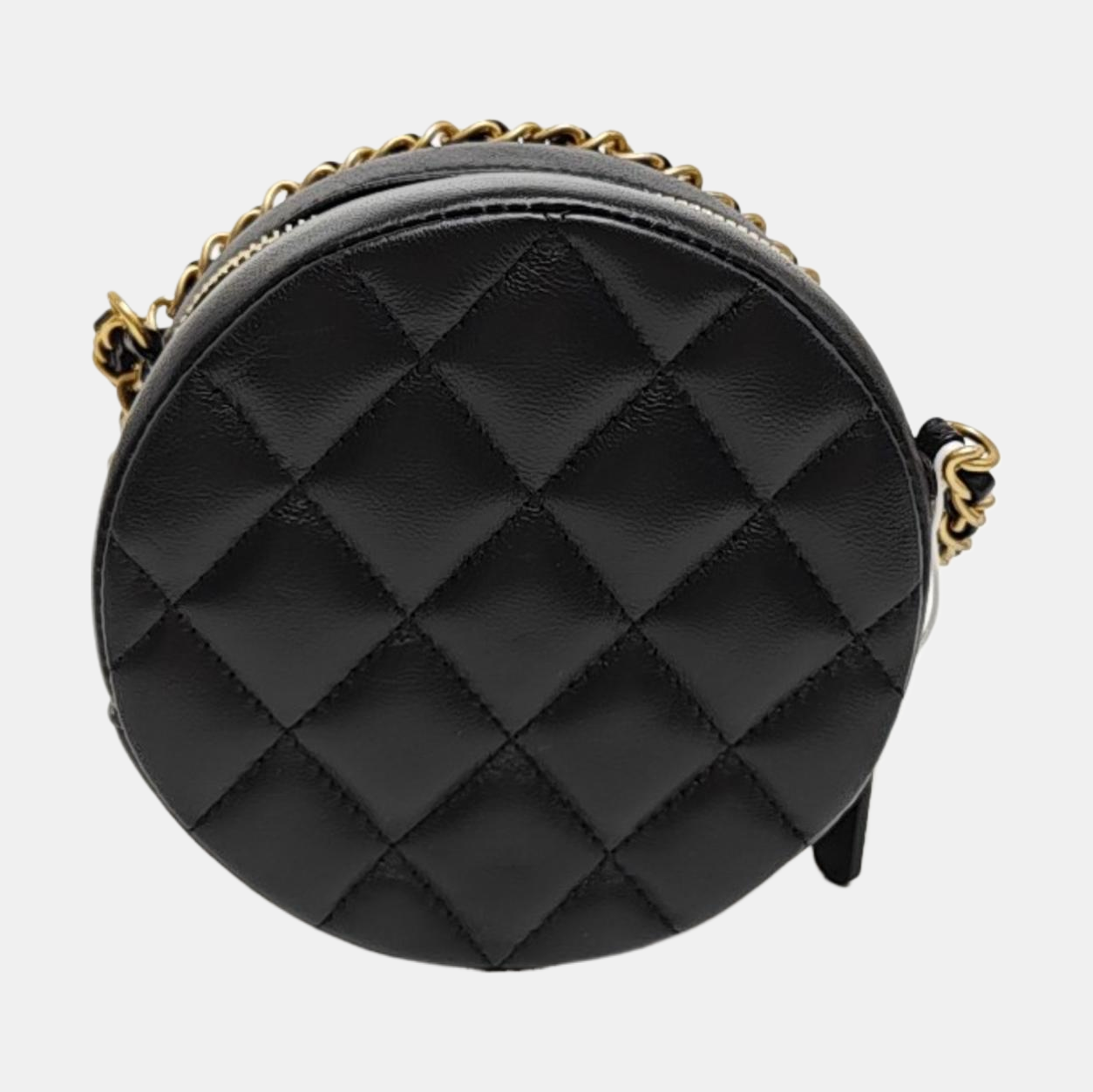 Quilted Lambskin Shoulder Bag Black