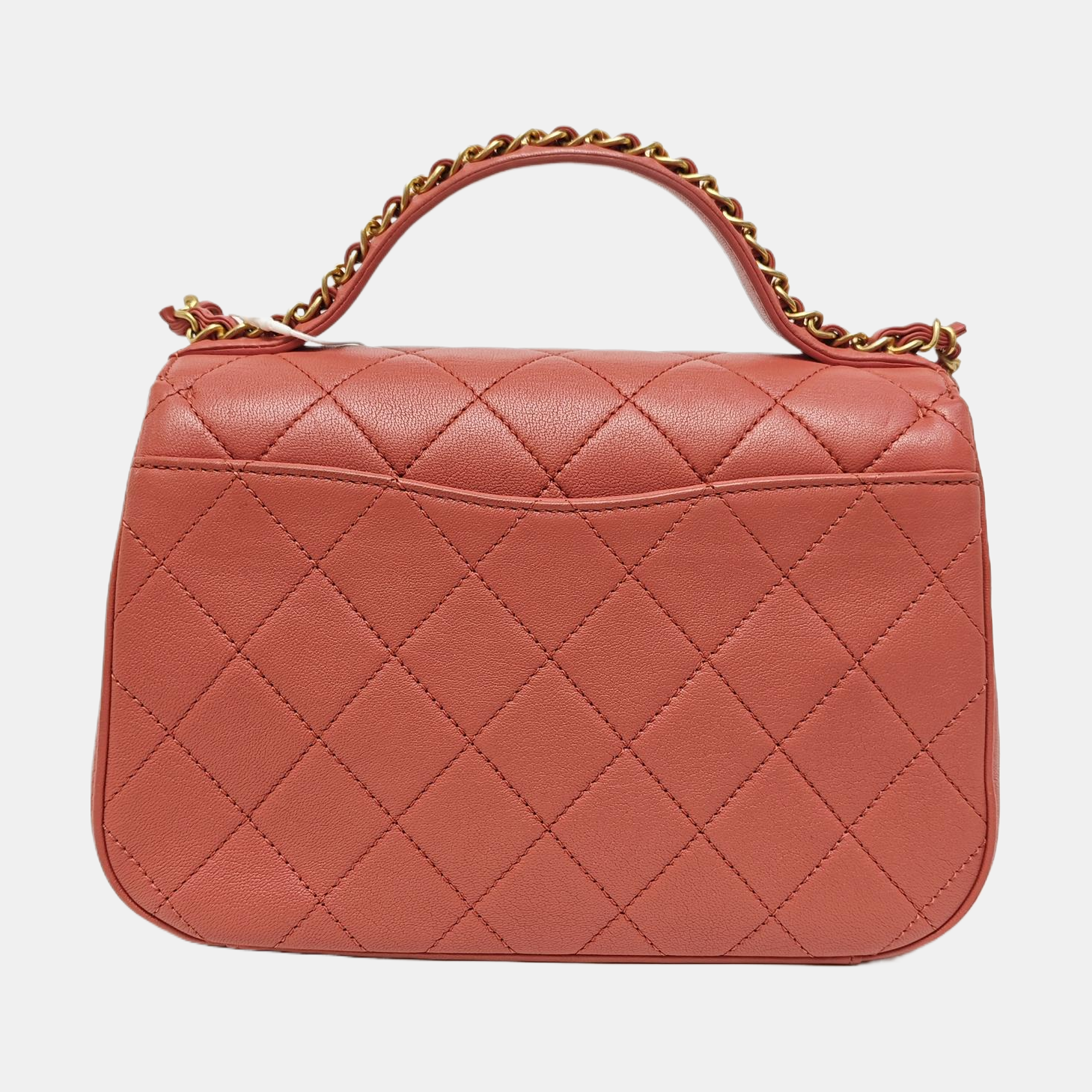 CHAIN INFINITY TOP HANDLE Quilted Calfskin Pink