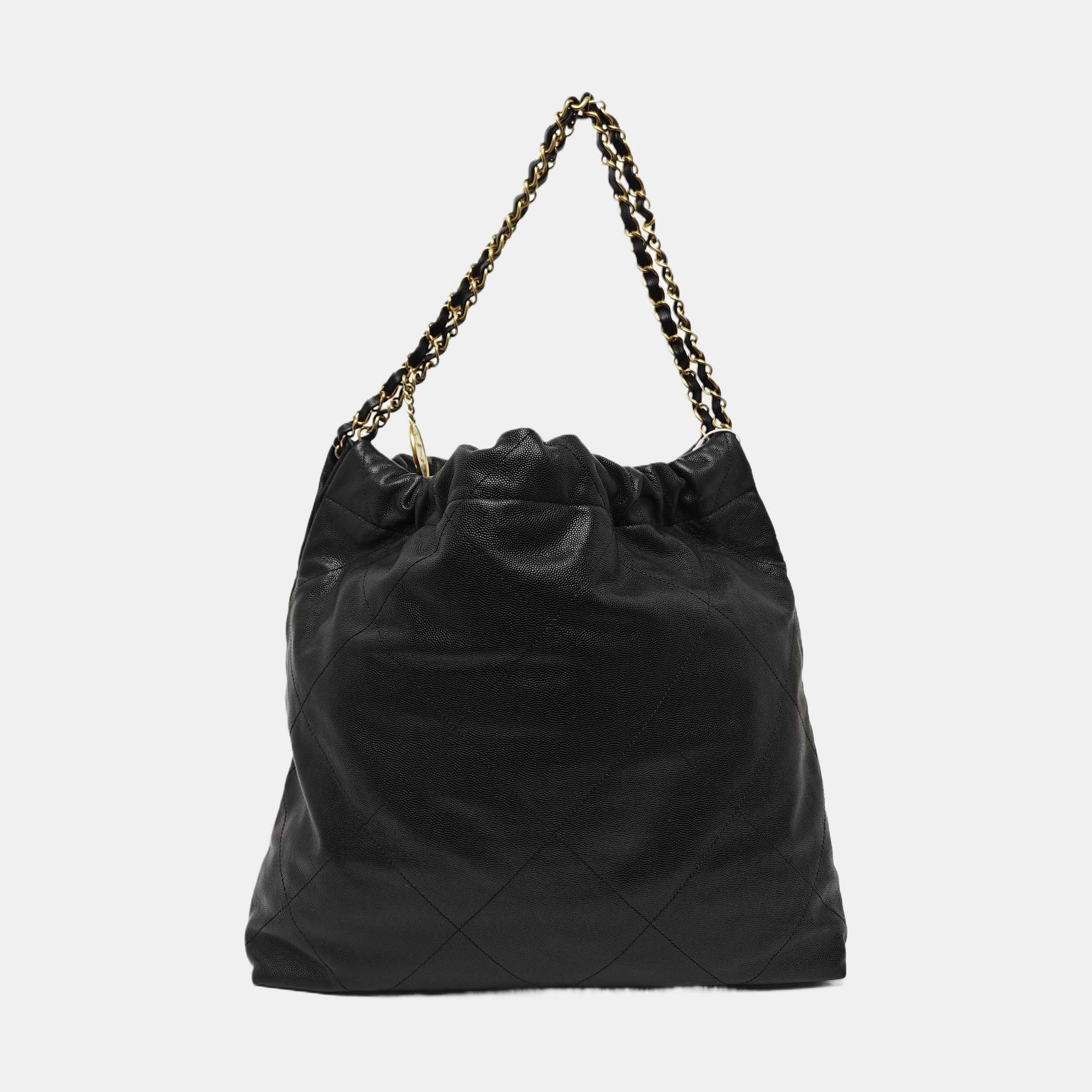 CHANEL 22 Medium Quilted Grained Calfskin Black