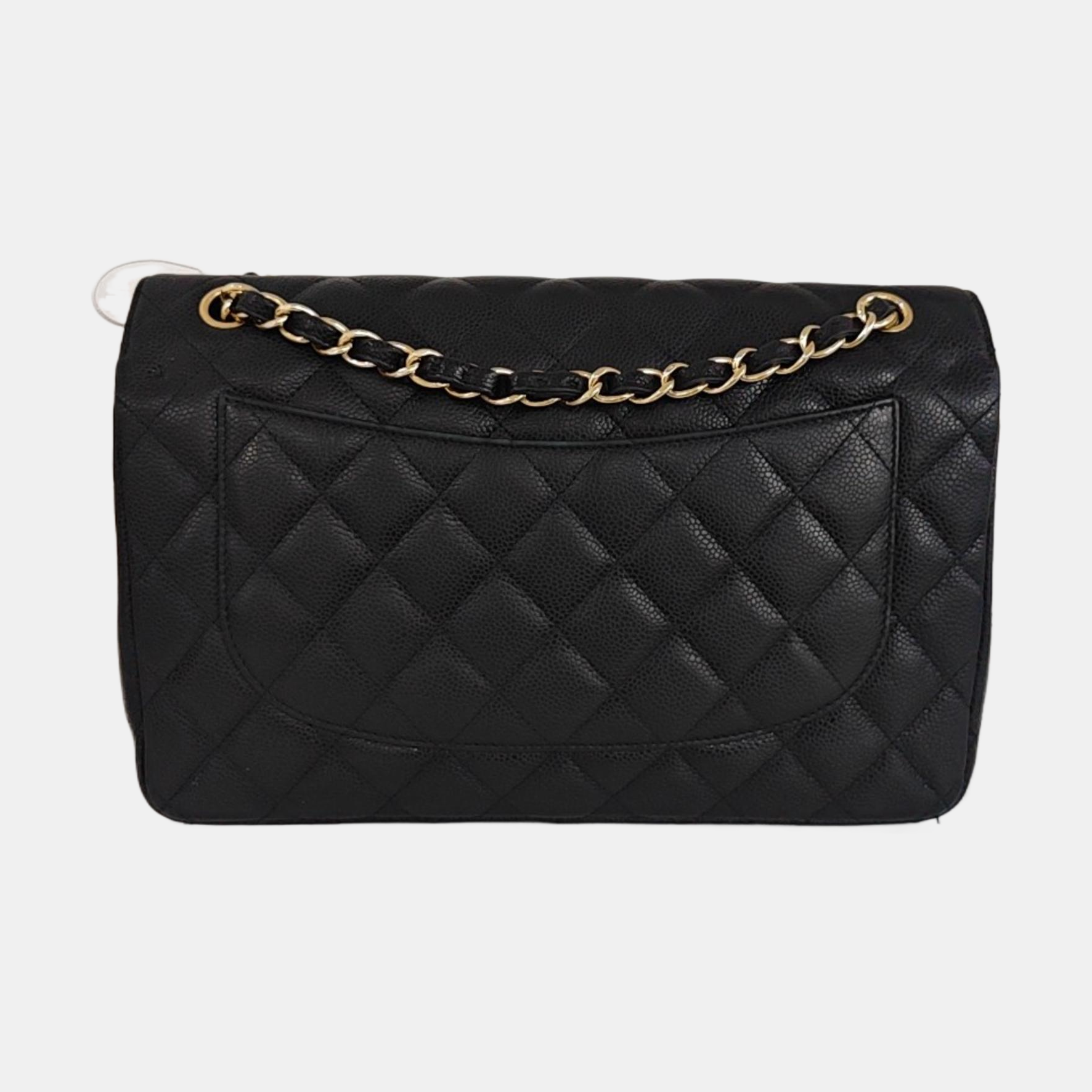 CLASSIC FLAP Jumbo Quilted Grained Calfskin Black