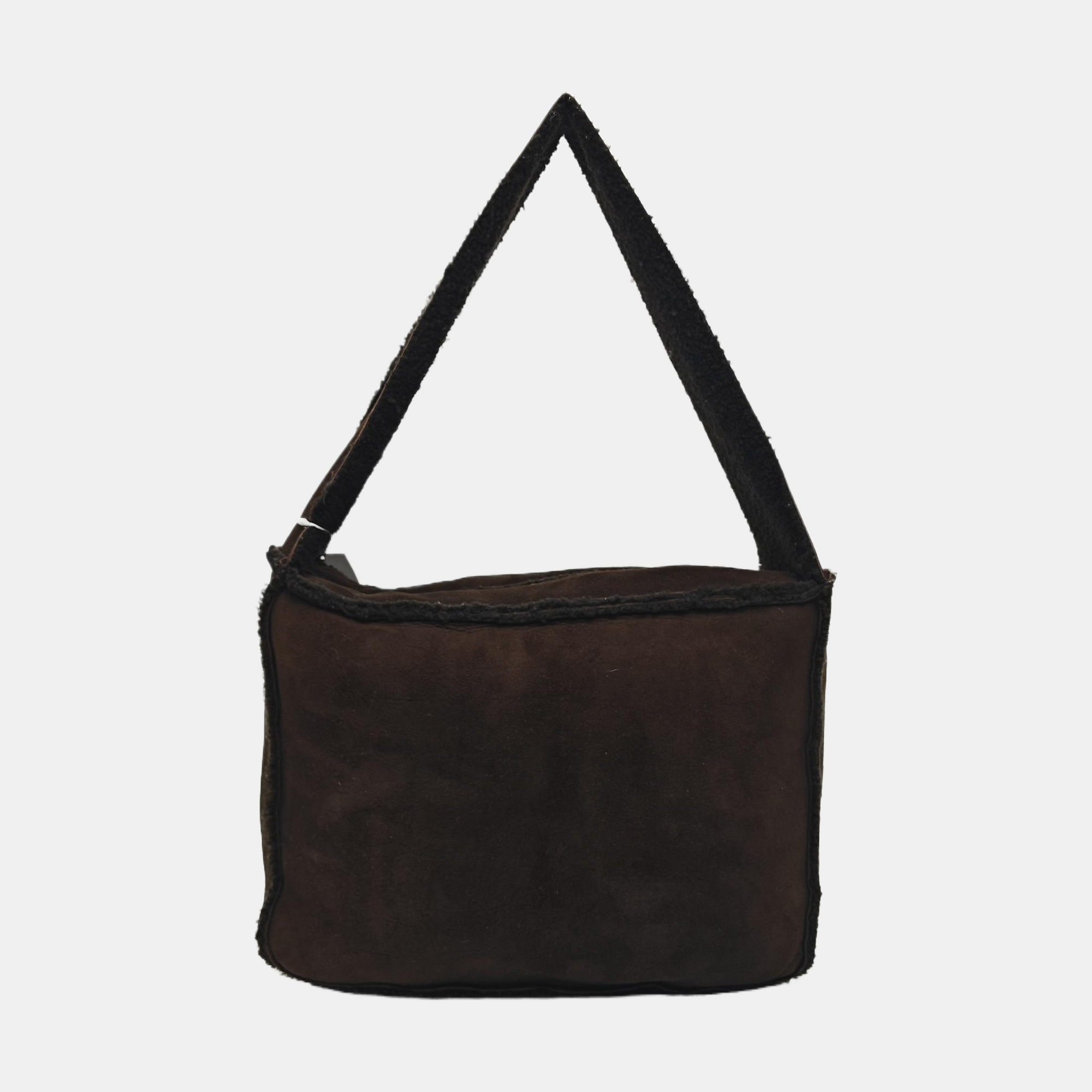 Fabric Top Handle Bag Brown