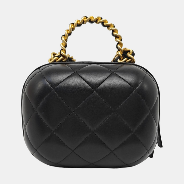 Quilted Lambskin Shoulder Bag Black