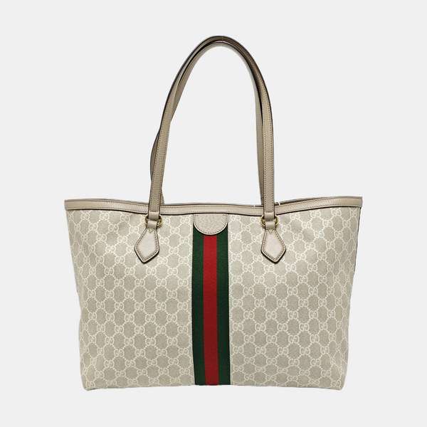 Ophidia Medium Monogram Coated Canvas Beige