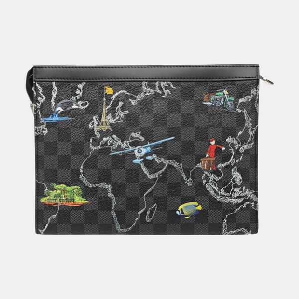 Pochette Voyag MM Damier Graphite Coated Canvas Black