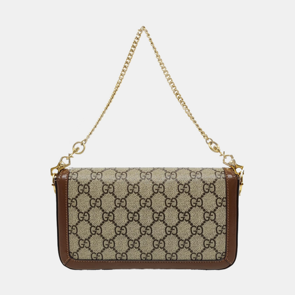 Horsebit 1955 Small Monogram Coated Canvas Beige