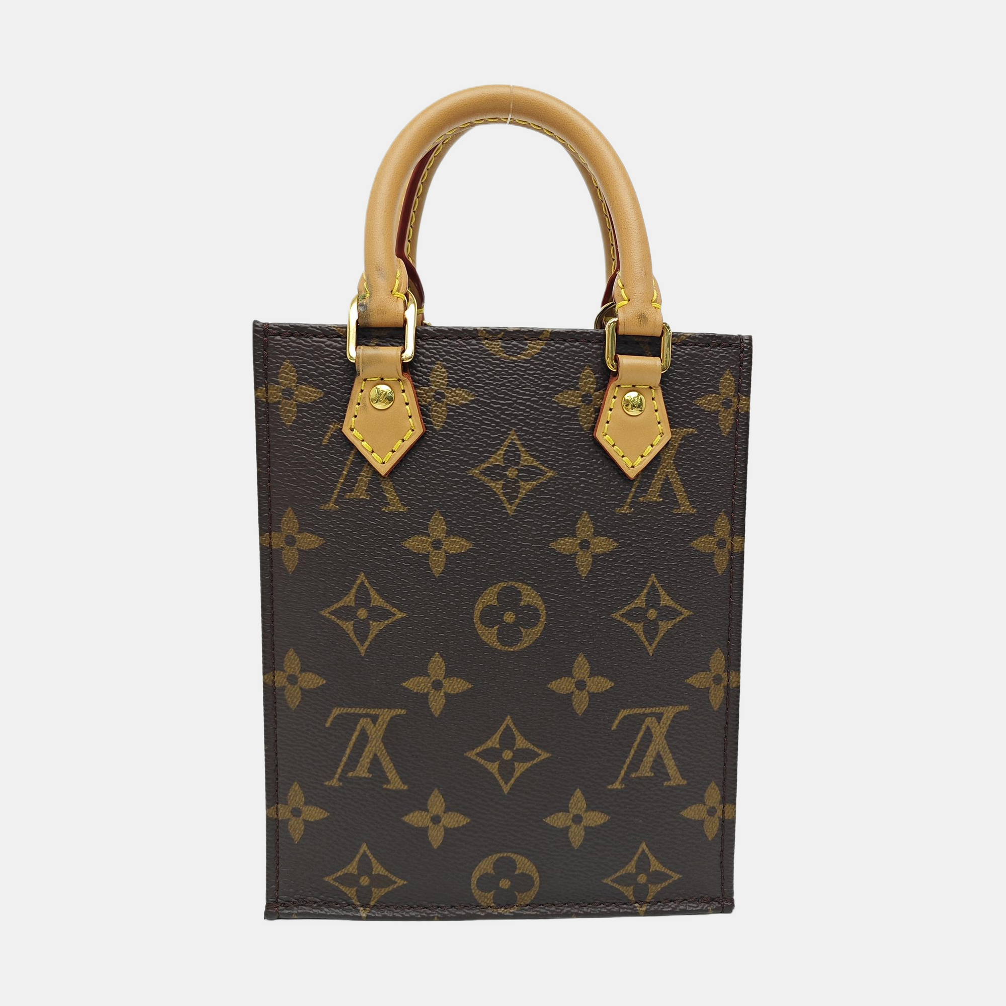 SAC PLAT Mini Monogram Coated Canvas Brown