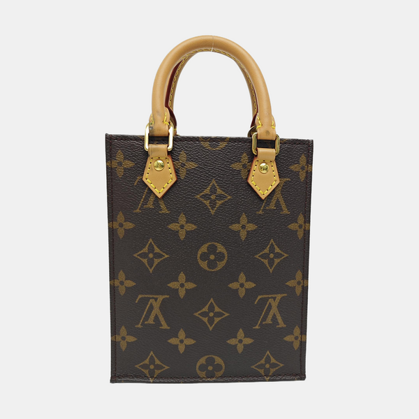 SAC PLAT Mini Monogram Coated Canvas Brown