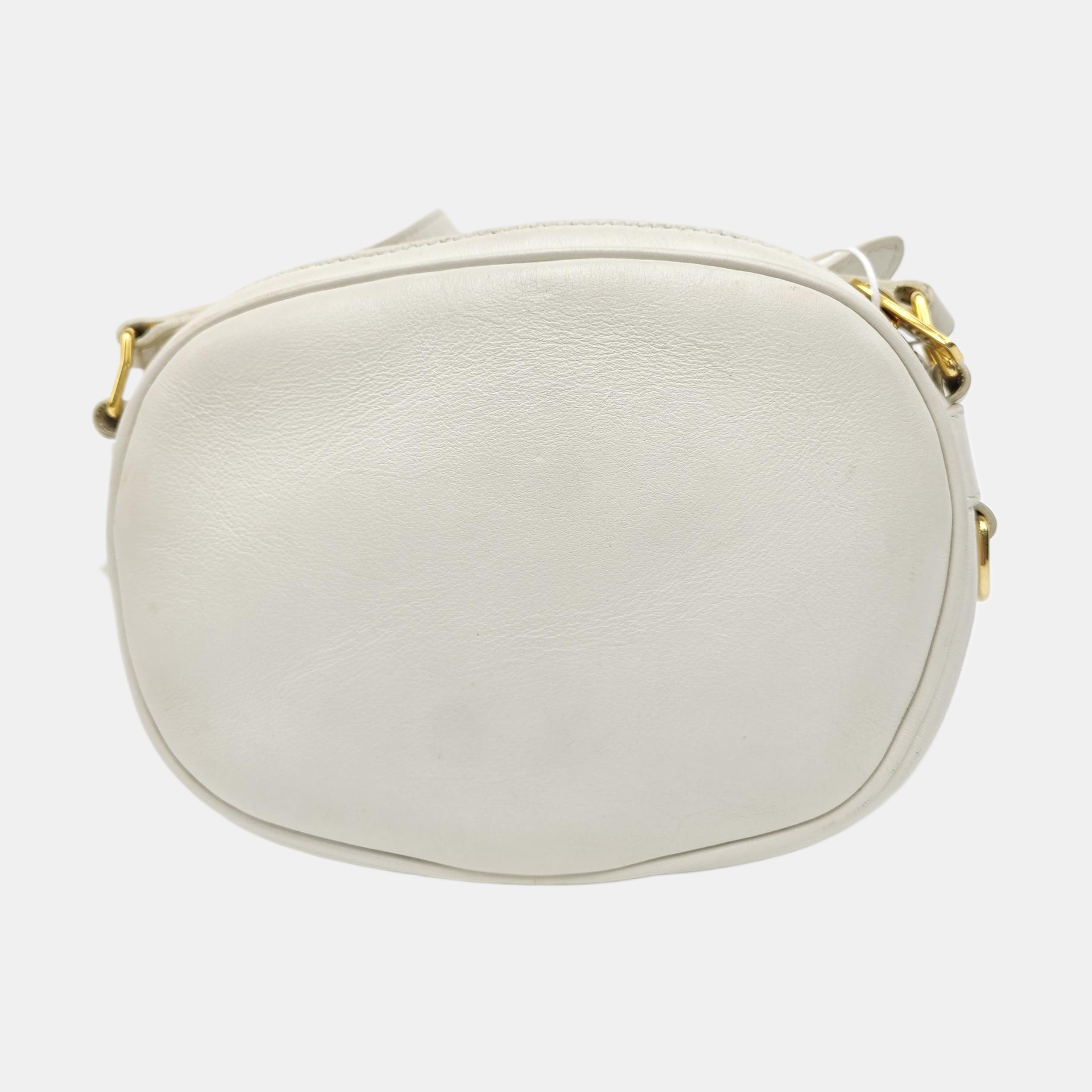 C CHARM Quilted Calfskin White