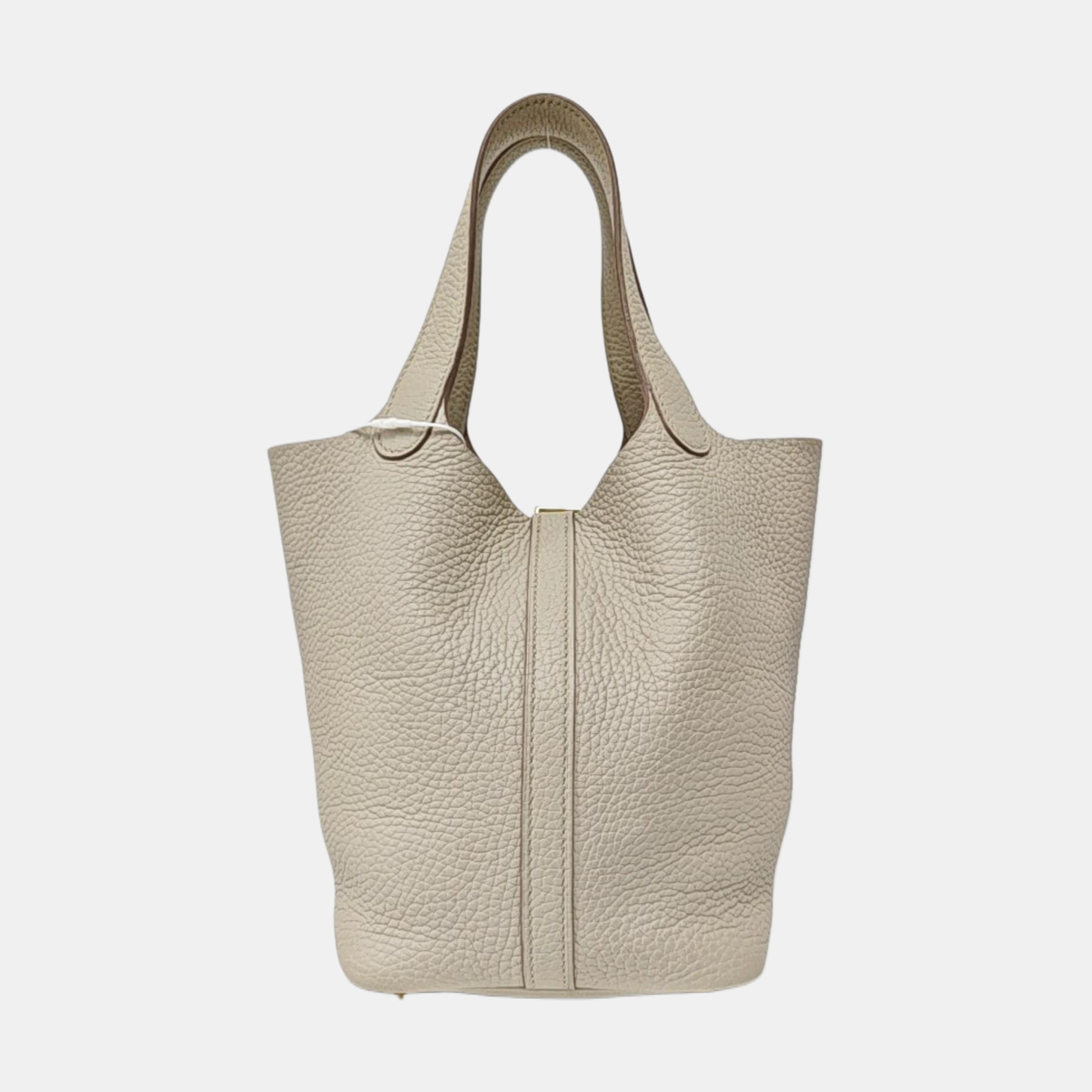 Authenticated pre-owned  Picotin Lock 18 Clemence White - Bucket Bag at Looply
