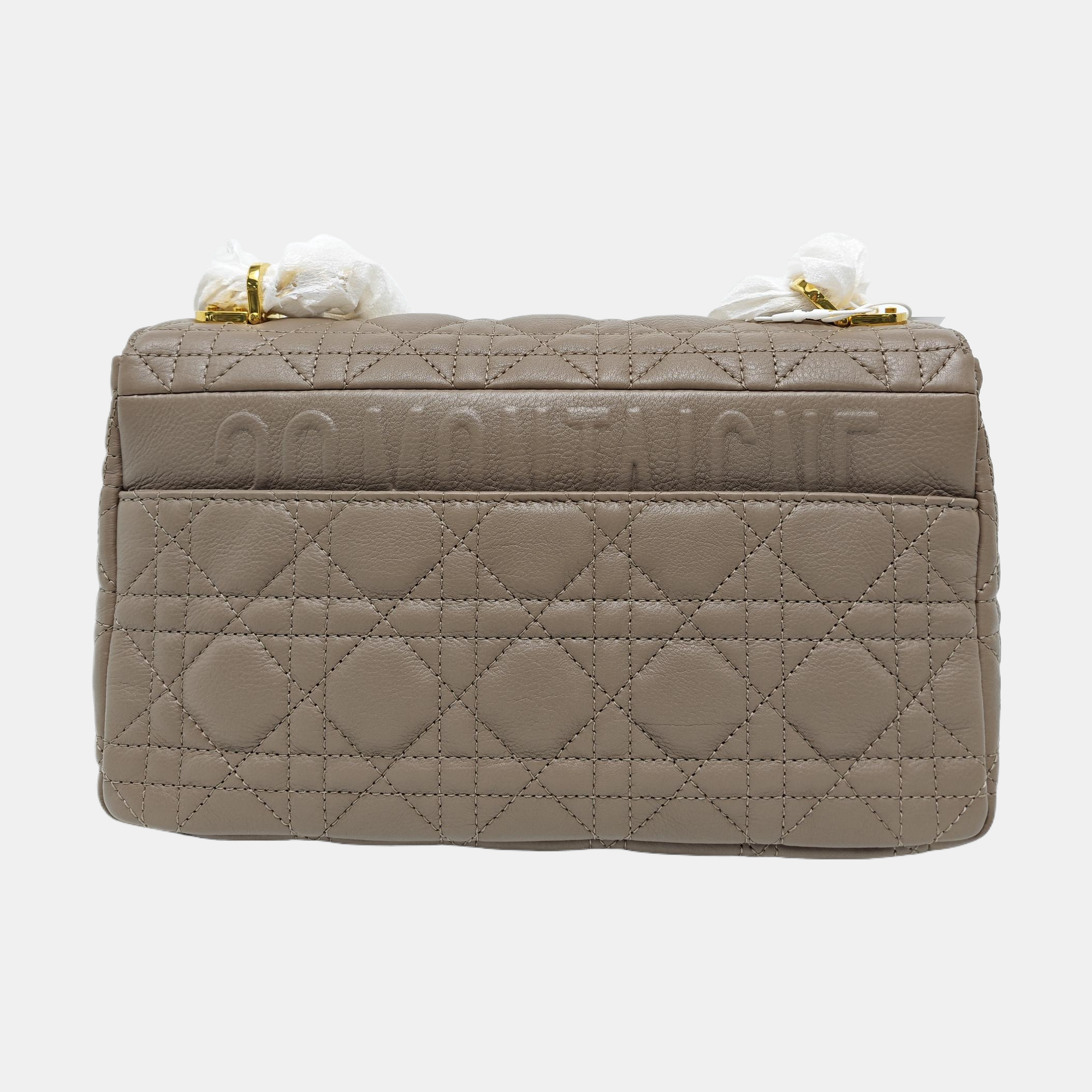 Dior Caro Medium Cannage Calfskin Gray