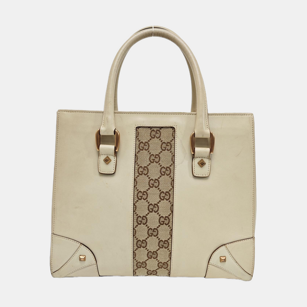 Monogram Calfskin Tote Bag Beige