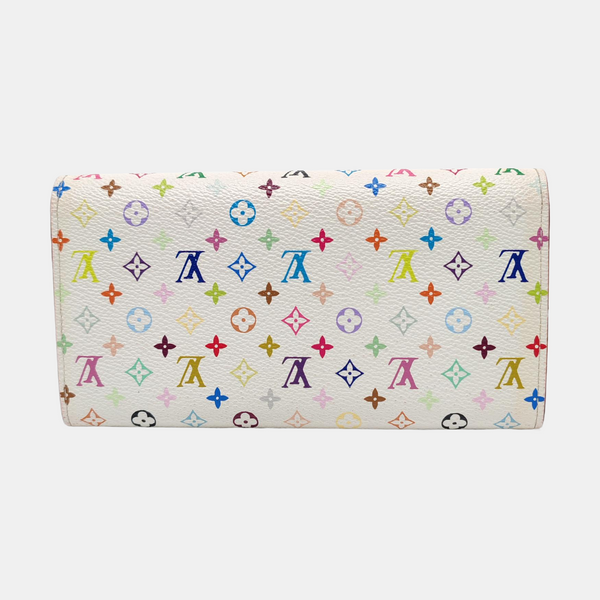 Monedero Monogram en lona revestida blanca