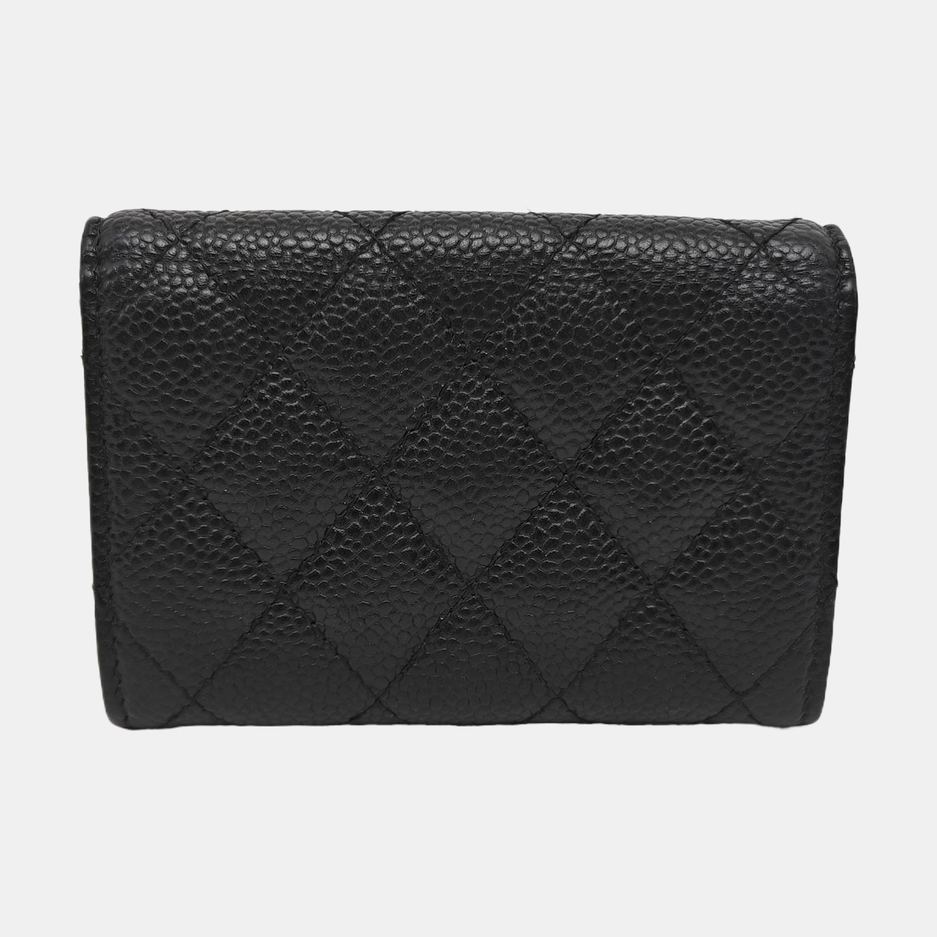 CLASSIC FLAP Quilted Grained Calfskin Black Wallet